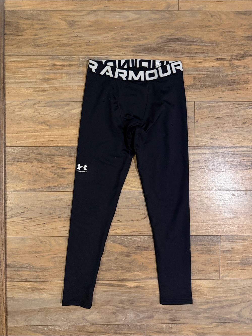 Under Armour Kids Black Logo Waistband Compression Leggings
